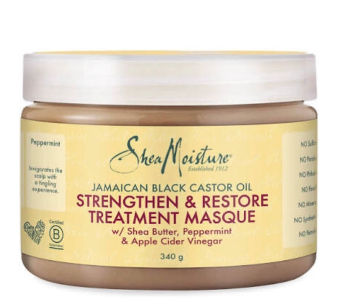 Natural hair care: Shea moisture deep conditioning treatment.